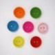 Boutons en Bois Coloré Bordure Points 15mm - Lot de 10