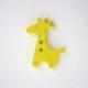 Bouton en Bois Coloré Girafe - Lot de 10