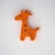 Bouton en Bois Coloré Girafe - Lot de 10