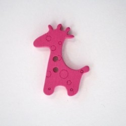 Bouton en Bois Coloré Girafe - Lot de 10