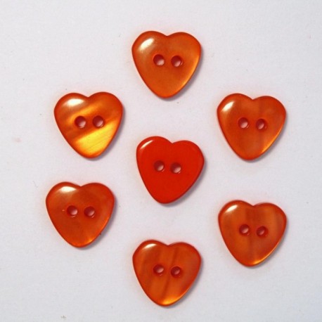 Boutons Coeur 13mm - Lot de 10