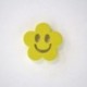 Bouton en Bois Fleur Smiley Multicolore 19mm - Lot de 10