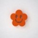 Bouton en Bois Fleur Smiley Multicolore 19mm - Lot de 10