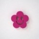 Bouton en Bois Fleur Smiley Multicolore 19mm - Lot de 10