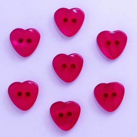 Boutons Coeur 12mm - Lot de 10