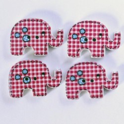 Boutons en Bois Eléphant - Lot de 10