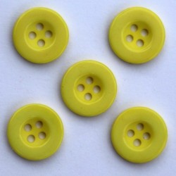 Boutons Unis avec 4 Trous en Resine 15mm - Lot de 10