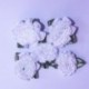 Fleur avec Feuille en Ruban : Embellissement Fleur en Satin - Coloris au Choix - Lot de 10