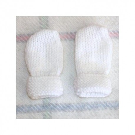 Tricots pour bébé : moufles fait main en laine bébé