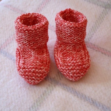 Chaussons Bébé Fait Main : Rouge / Blanc