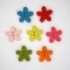 Boutons en Bois Fleur Multicolore 14mm - Lot de 10