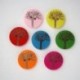 Bouton en Bois Olivier Multicolore 20mm - Lot de 10