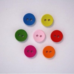 Mini Boutons en Bois Multicolore 10mm - Lot de 10