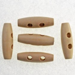 Bouton Buchette en Bois Naturel Vernis 35mm - Lot de 10 - D041