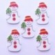 Bouton de Noël en Bois - Bonhomme de Neige 22mm - Lot de 10