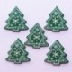 Bouton de Noël en Bois - Arbre de Noel Vert - Lot de 10