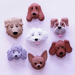 Boutons Dress It Up : Fuzzy Faces - Tête de Chien