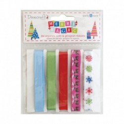 Lot de 5 Rubans Collection Noël Merry Magic - Scrapbooking Carterie