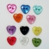 Boutons Coeur 15mm Multicolore - Lot de 10