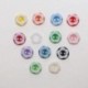 Bouton Rond en Resine avec Motif Fleur 13mm 2 Trous Lot de 10 Multicolore