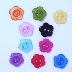 Boutons Fleur 15mm Multicolore - Lot de 10