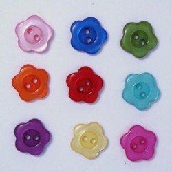 Boutons Fleur 12mm Multicolore - Lot de 10