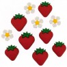Boutons Dress It Up : Fresh Strawberries / Fraise