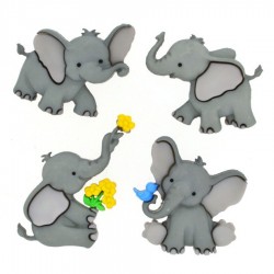 Boutons Dress It Up - Tiny Trunks : Eléphant