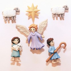 Boutons Dress It Up : Collection Noël - Berger et Ange de Noël - The Good Shepherd