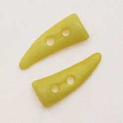 Bouton Buchette / à Bascule Corne en Résine 2 Trous 33mm : Jaune