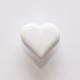 Lot de 10 x Boutons Coeur à Queue 15mm : Blanc