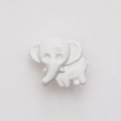 Lot de 10 x Boutons Eléphant à Queue 15mm : Blanc