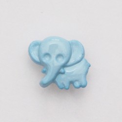 Lot de 10 x Boutons Eléphant à Queue 15mm : Bleu