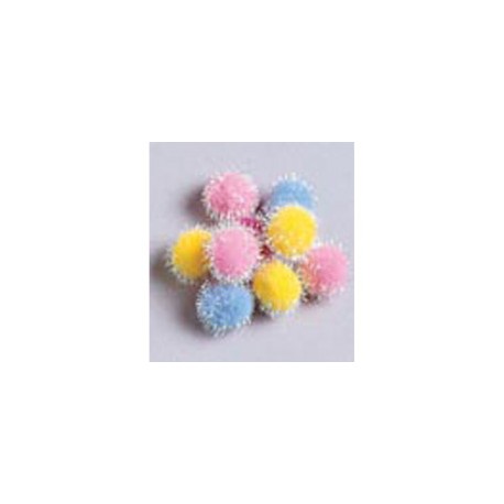 Pompons Iridescents 12mm x 100 Couleurs Printemps / Pastels