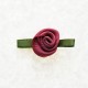 Fleur avec Feuille en Ruban : Embellissement Fleur en Satin - Vieux Rose