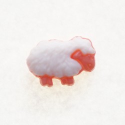 Bouton Mouton 18mm : Blanc et Rose