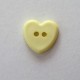 Boutons Coeur 13mm Jaune : Lot de 10