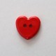 Boutons Coeur 13mm Rouge : Lot de 10