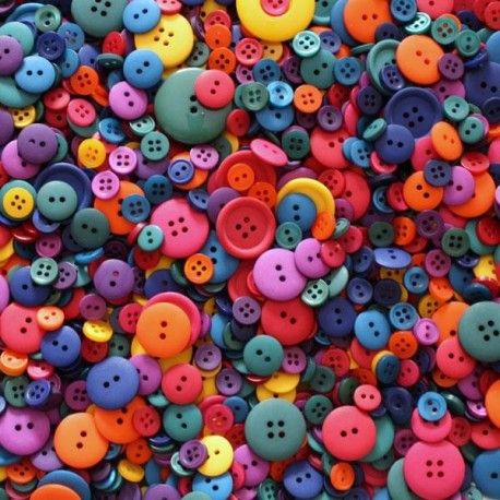 Assortiment de 100 Boutons Taille et Couleur Mixtes : Vifs