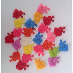 Boutons Escargot Multicolore 15mm - Lot de 25