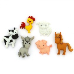 Boutons Dress It Up : In the Barnyard - Animaux de Basse-Cour