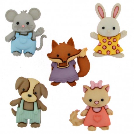 Boutons Dress It Up : Forever Friends - Animaux Amis de La Forêt