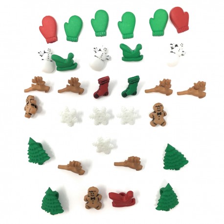 Boutons Dress It Up : Collection Noël - Christmas Miniatures - Mini Formes de Noël