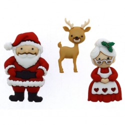 Boutons Dress It Up : Collection Noël - Mr & Mrs Clause : Mr & Mme Père Noël