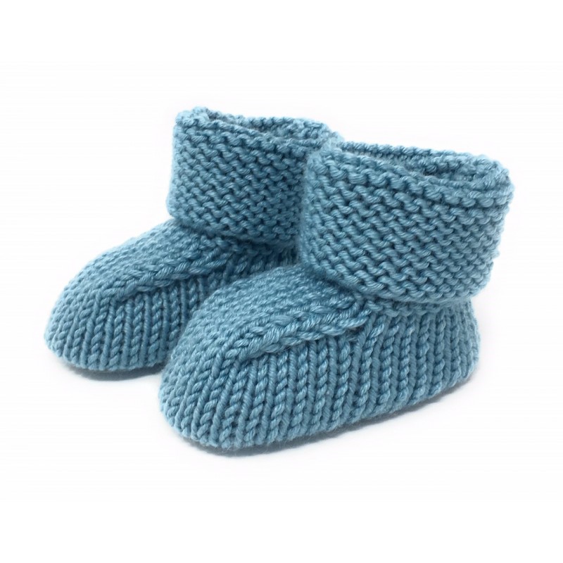 Tricots Pour Bebe Chaussons Laine De Luxe Manchette Point Mousse