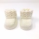 Chaussons Bébé en Laine De Luxe Motif de Dentelle Fait Main :