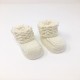 Chaussons Bébé en Laine De Luxe Motif de Dentelle Fait Main :