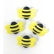 Bouton Abeille à Queue 25mm Jaune et Noir : Lot de 4