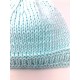 Bonnet Bébé en Coton Tricoté à la Main Vert Clair Taille 0 - 3 Mois