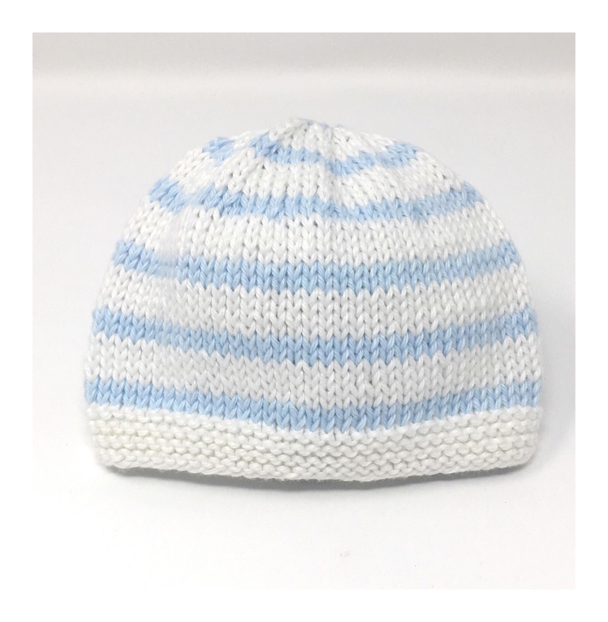 Bonnet bébé garçon en jersey coton bleu ciel avec nœud > Babystock